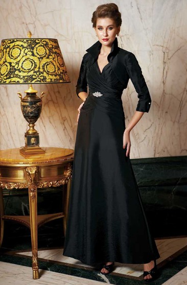 formal dress with jacket for wedding