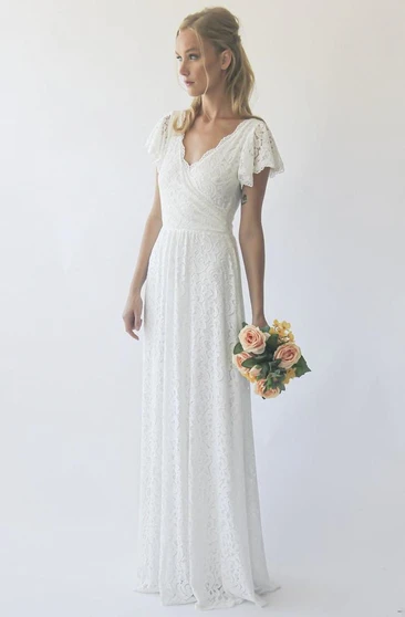 Cheap Lace Wedding Gown Simple Vintage Bridal Dress Dorris Wedding