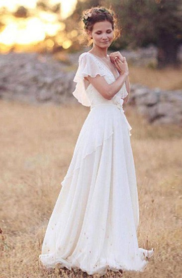 long flowy wedding dress