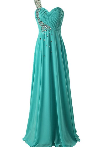 teal strapless dress