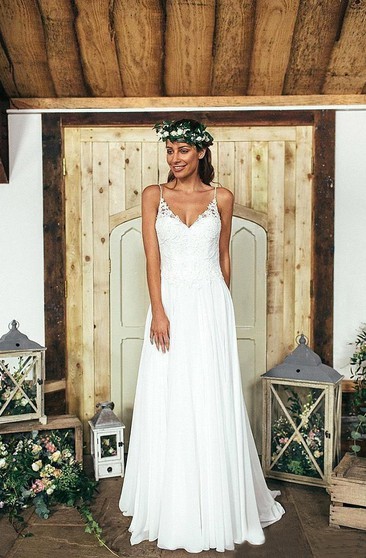 cheap flowy wedding dresses