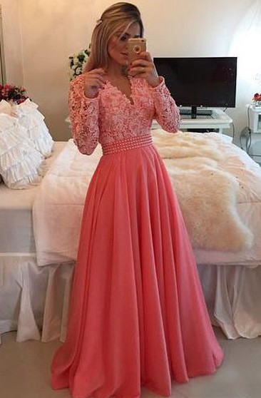 full sleeve formal dress
