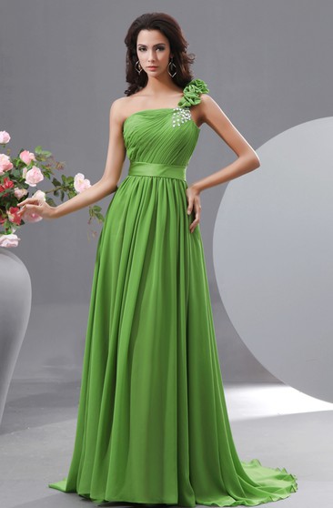 lime green ball gown